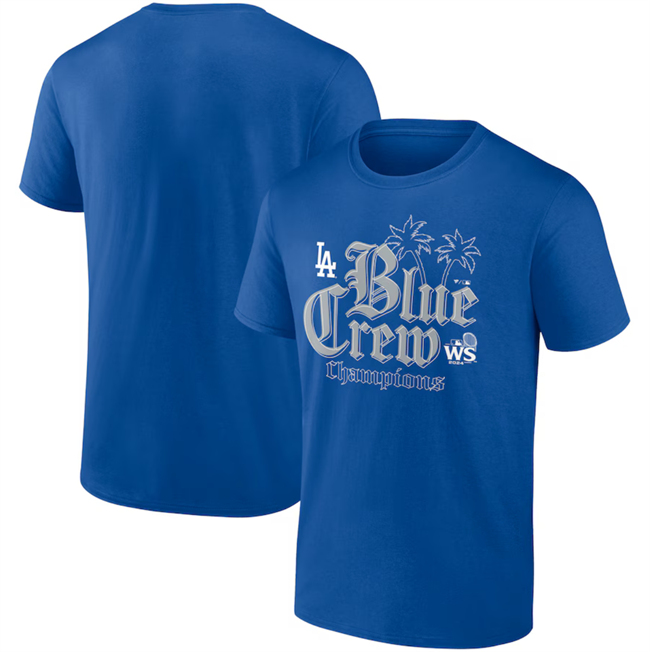 Men's Royal Los Angeles Dodgers 2024 World Series Champions Trophy Case Addition T-Shirt